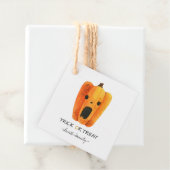 Étiquettes Cadeau Bac d'Halloween ou traiter l'aquarelle Citrouille  (En situation)