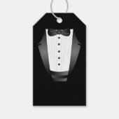 Étiquettes-cadeau Bachelor Party Groomsman Team Groom black tuxedo (Devant)