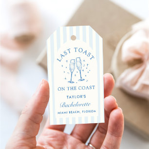 Étiquettes-cadeau Bachelorette Côtière Moderne Cocktail Party Blue