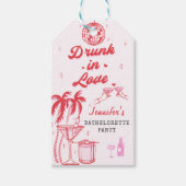 Étiquettes-cadeau Bachelorette de cocktail à la main rose Whimsical (Devant)