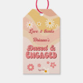 Étiquettes-cadeau Bachelorette rétro super rasée et fiancée (Devant)