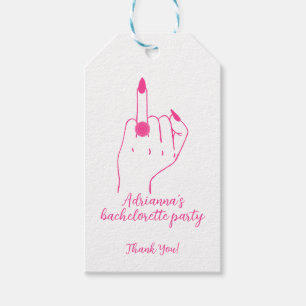 Étiquettes-cadeau Bachelorette rose Merci tendance Doigt Anneau