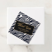 Étiquettes Cadeau Bachelorette très heureuse Merci Zebra BW ID1151 (En situation)