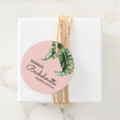 Étiquettes Cadeau Bachelorte en feuille de bananier moderne du milie (En situation)