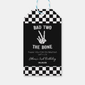Étiquettes-cadeau Bad Two The Bone Skeleton 2e fête d'anniversaire (Dos)