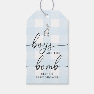 Étiquettes-cadeau Bague lapin Bleu En vichy Bain Bombe Favoriser Bal