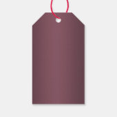 Étiquettes-cadeau Bagues argentées et Mariage Burgandy (Dos)