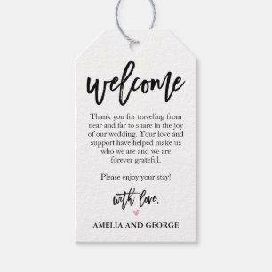 Étiquettes-cadeau Baguettes de bienvenue Mariage brossées