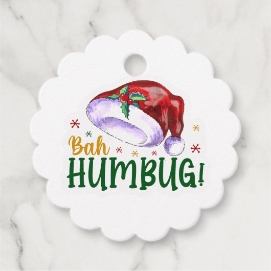 Étiquettes Cadeau Bah Humbug (Devant)
