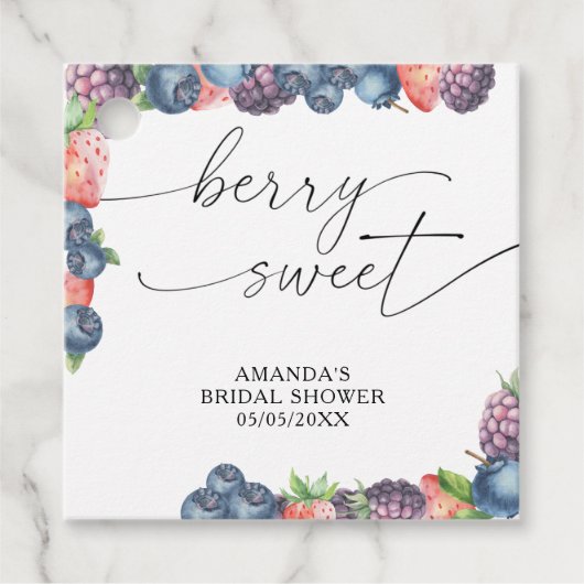 Étiquettes Cadeau Baies à l'aquarelle - texte de baie sucrée (Devant)