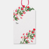 Étiquettes-cadeau Baies rouges Joyeuses vacances Photo (Dos)