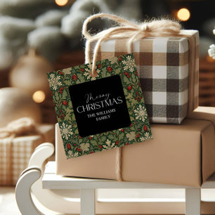 Étiquettes Cadeau Baies Victoriennes Foncé Botanique Noël Gothique
