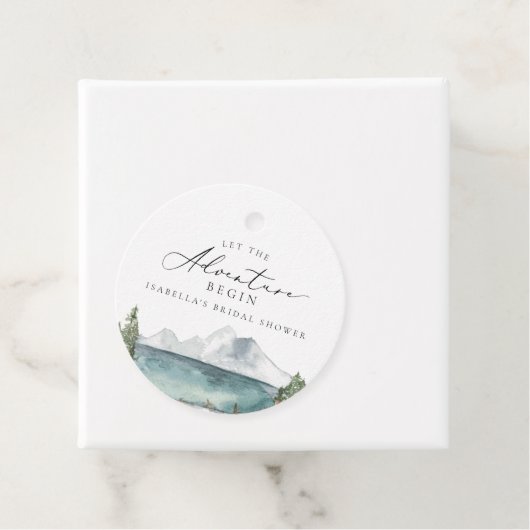 Étiquettes Cadeau Baigneoire de mariage aventure Bohème au bord du l (En situation)