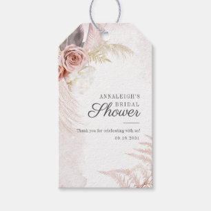 Étiquettes-cadeau Baigneoire de mariage bohème herbe de Pampas terre