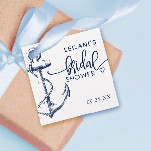 Étiquettes Cadeau Baigneuse de mariage à l'ancre nautique