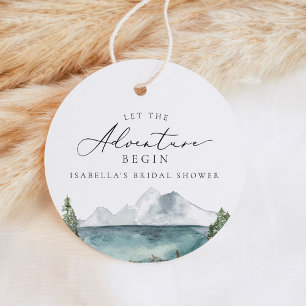 Étiquettes Cadeau Baigneuse de mariage bohème au lac de montagne