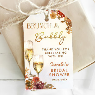 Étiquettes-cadeau Baigneuse Florale Bohème pour une Mariée