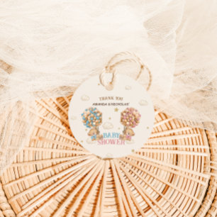 Étiquettes Cadeau Bain de bébé jumeaux garçon fille Rose Ours bleu M