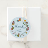 Étiquettes Cadeau Bain de bébé marin garçon bleu côtier (En situation)