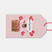 Étiquettes-cadeau Baisers de chiot gratuit Valentine Chien (Devant (Horizontal))