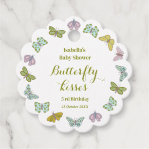 Étiquettes Cadeau Baisers papillon Baby shower fille cadeau