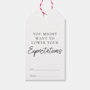 Étiquettes-cadeau Baisse de vos attentes Carte Fantastique Noël