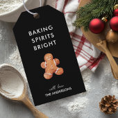 Étiquettes-cadeau Baking Spirits Bright Black avec Ginger Cookie