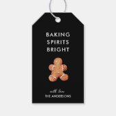 Étiquettes-cadeau Baking Spirits Bright Black avec Ginger Cookie (Devant)