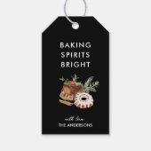 Étiquettes-cadeau Baking Spirits Bright Black Christmas Cookie (Devant)