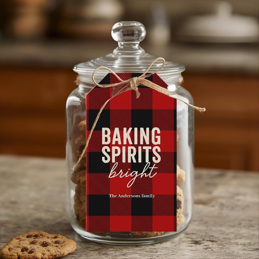Étiquettes-cadeau Baking Spirits Bright Buffalo Plaid Christmas