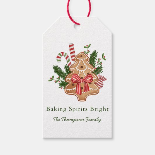 Étiquettes-cadeau Baking Spirits Bright Christmas Tree Cookie (Devant)