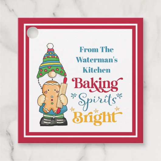 Étiquettes Cadeau Baking Spirits Bright Cookie Christmas Holiday Gi (Devant)