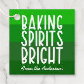 Étiquettes Cadeau Baking Spirits Bright Green Striped Christmas  (Devant)