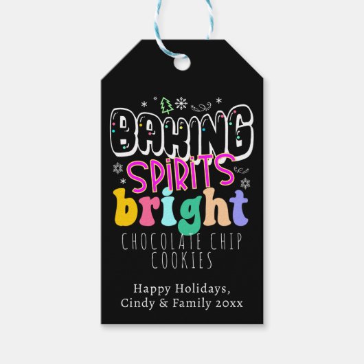Étiquettes-cadeau Baking Spirits Bright Holiday Cookie Cute Retro (Devant)
