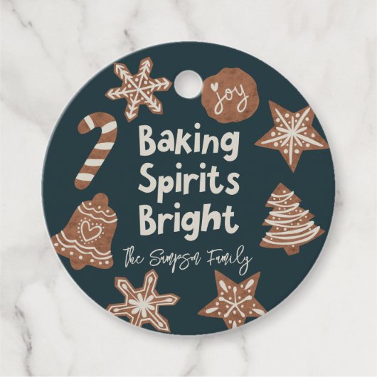 Étiquettes Cadeau Baking Spirits Bright Holiday Cookies (Devant)