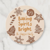 Étiquettes Cadeau Baking Spirits Bright Holiday Cookies Jaune (Devant)