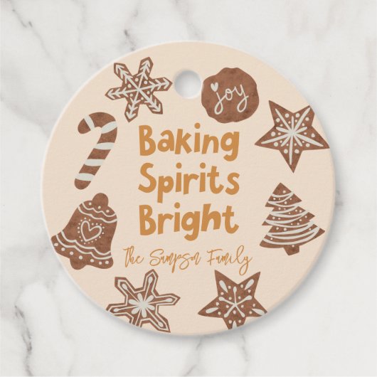 Étiquettes Cadeau Baking Spirits Bright Holiday Cookies Jaune (Devant)