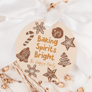 Étiquettes Cadeau Baking Spirits Bright Holiday Cookies Jaune