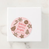 Étiquettes Cadeau Baking Spirits Bright Holiday Cookies Rose (En situation)