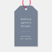 Étiquettes-cadeau Baking Spirits Bright | Minimal Simple Bleu Gris (Devant)