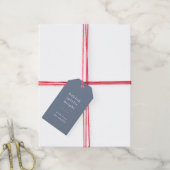 Étiquettes-cadeau Baking Spirits Bright | Minimal Simple Bleu Gris (Avec de la ficelle)