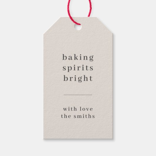 Étiquettes-cadeau Baking Spirits Bright | Noël Neutre Naturel (Devant)