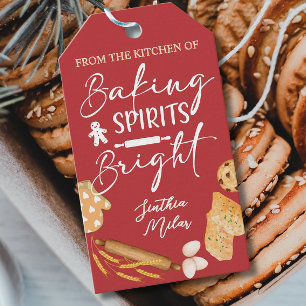 Étiquettes-cadeau Baking Spirits Bright Personnalisé Vacances Baking