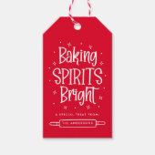 Étiquettes-cadeau Baking Spirits Bright Red Fêtes Personnalisées (Devant)