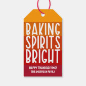 Étiquettes-cadeau Baking Spirits brillant Thanksgiving rayé (Dos)