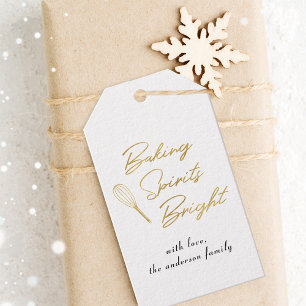 Étiquettes-cadeau Baking Spiritueux Bright Modern Gold Baking