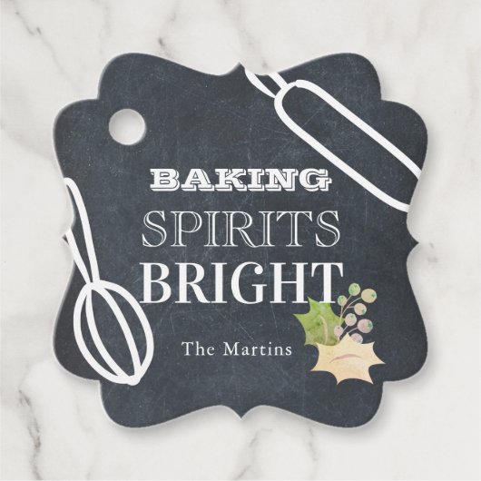 Étiquettes Cadeau Baking Springs Bright Holiday Chalkboard (Devant)