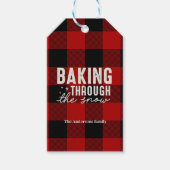 Étiquettes-cadeau Baking Through the Snow Buffalo Plaid Christmas (Devant)