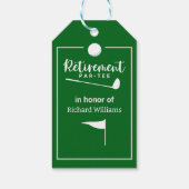 Étiquettes-cadeau Bal de golf de retraite Drapeau moderne (Dos)
