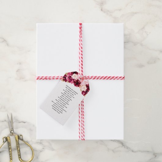 Étiquettes-cadeau Balayage à marée rose bordeaux & bleu (Avec de la ficelle)